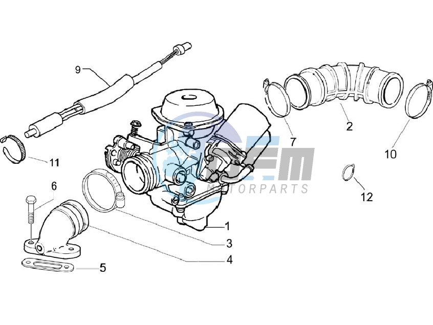 Carburettor  assembly - Union pipe