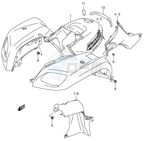 LT-F250 (E3-E28) drawing FRONT FENDER (MODEL K4 K5 K6)