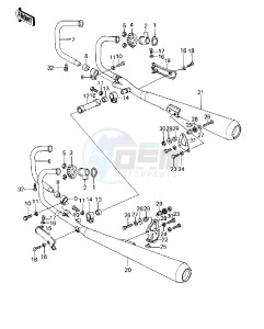 KZ 1000 A [KZ1000] (A1-A2A) [KZ1000] drawing MUFFLERS -- 77-78 A1_A2_A2A- -