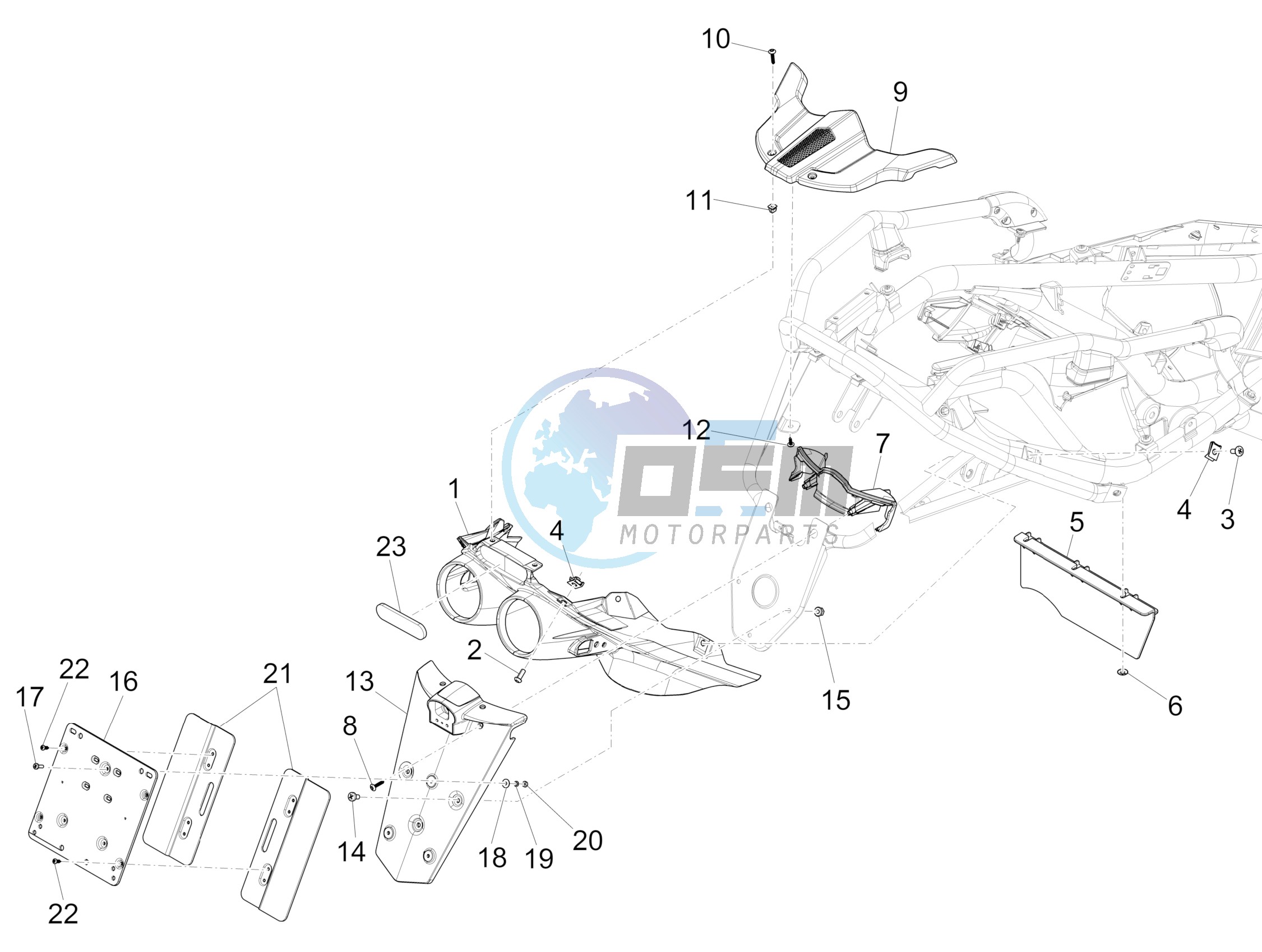 Rear cover - Splash guard