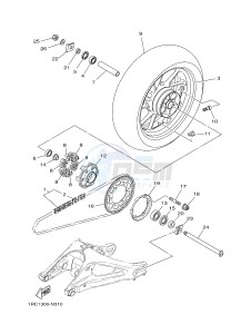 MT09A MT-09 ABS 900 (2DR7 2DR8) drawing REAR WHEEL