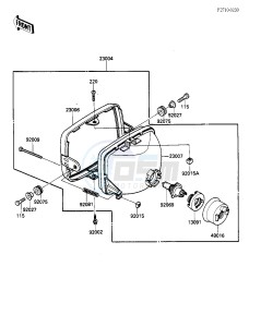 ZX 900 A [NINJA] (A1-A2) NINJA 900 drawing HEADLIGHT