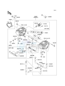 KVF 650 E [BRUTE FORCE 650 4X4 HARDWOODS GREEN HD] (E6F-E9F) E8F drawing CARBURETOR -- US- -