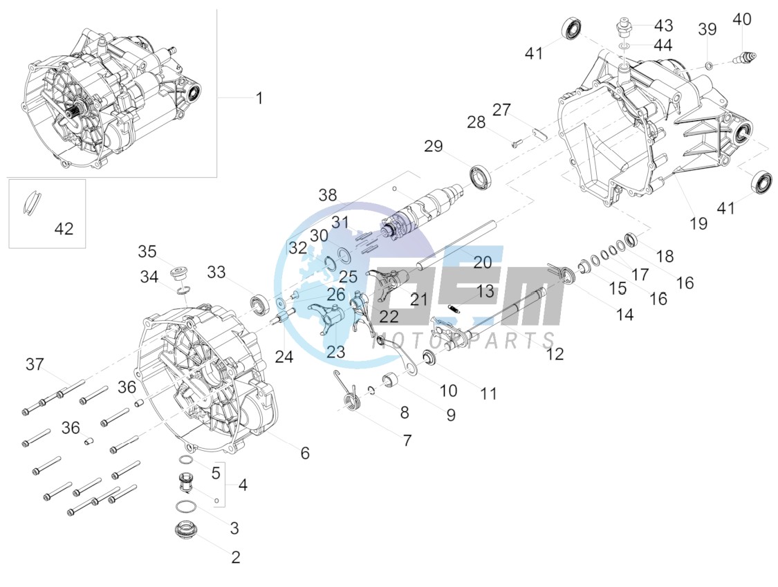 Gear box / Selector / Shift cam