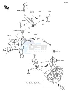 BRUTE FORCE 750 4x4i EPS KVF750GHF EU drawing Brake Pedal