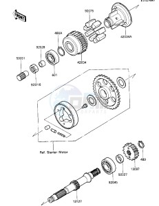 ZX 600 [NINJA 600R] (C3-C7) [NINJA 600R] drawing SECONDARY SHAFT