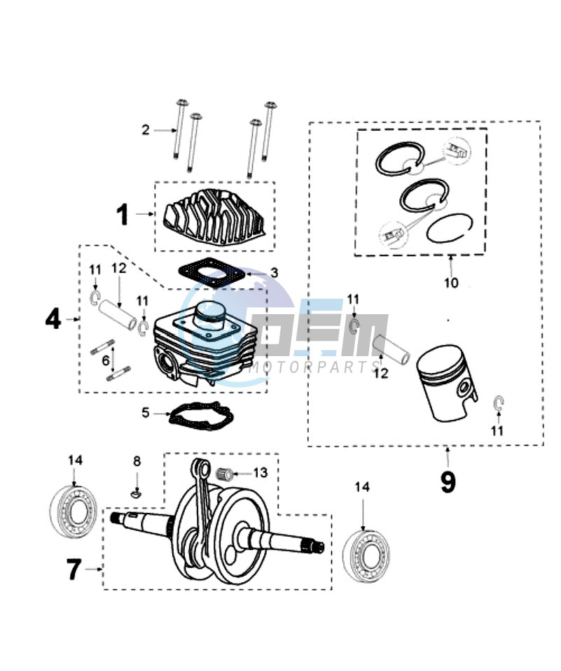 CRANKSHAFT AND CYLINDER