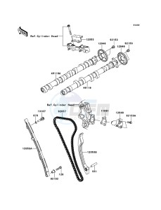 ZZR1400_ABS ZX1400FCF FR GB XX (EU ME A(FRICA) drawing Camshaft(s)/Tensioner