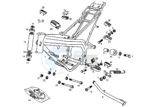 SENDA SM DRD E1 E1R - 50 cc drawing FRAME-CENTRAL STAND