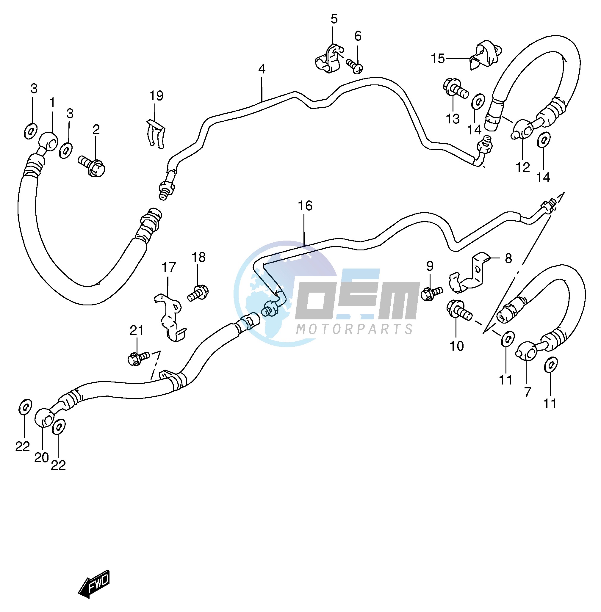 FRONT BRAKE PIPE (GSF1200SAV SAW SAX SAY)