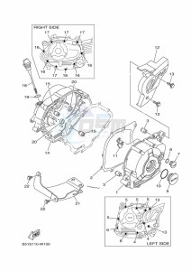 TT-R110E (B51U) drawing CRANKCASE COVER 1