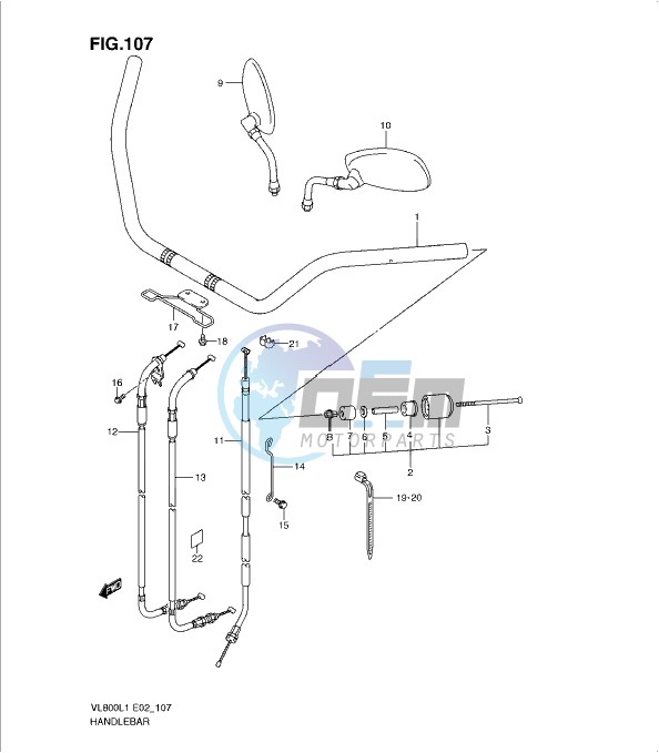 HANDLEBAR (VL800UEL1 E19)