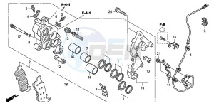 CB600F CB600F drawing R. FRONT BRAKE CALIPER (CB600FA)