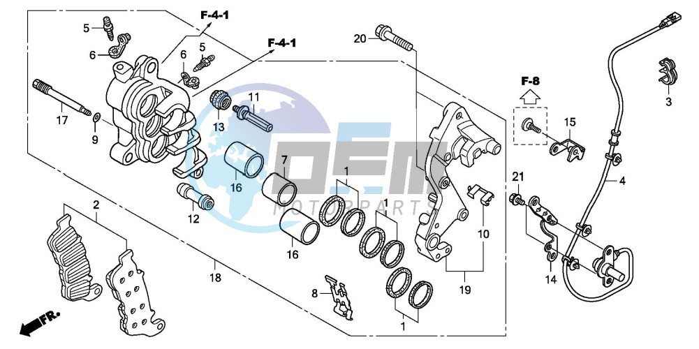 R. FRONT BRAKE CALIPER (CB600FA)