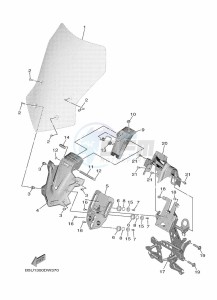 TRACER 9 GT MTT890D (BAPV) drawing WINDSHIELD