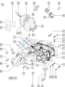 FLEXER_EX_L0-L2 50 L0-L2 drawing Crankcase-cylinder-piston