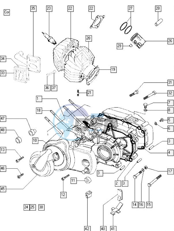 Crankcase-cylinder-piston