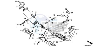 CB500XD CB500X Continue » UK - (E) drawing EXHAUST MUFFLER