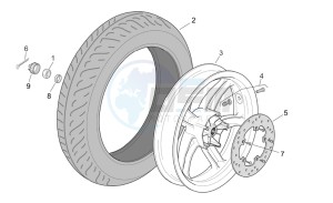 Scarabeo 125-200 e3 (eng. piaggio) drawing Rear Wheel