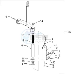 X9 125 drawing Fork