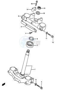 RM250 (T-V-W-X-Y) drawing STEERING STEM (MODEL T V W)