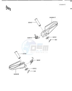 KDX 200 C [KDX200] (C1-C3) [KDX200] drawing FOOTRESTS