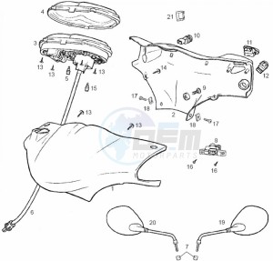 ATLANTIS CITY - 50 cc VTHAL1AE2 Euro 2 2T AC GBR drawing Meter combination (Positions)