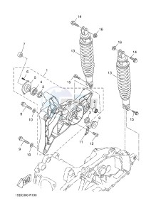 YP400RA X-MAX 400 ABS X-MAX (1SDC 1SDC 1SDC 1SDC) drawing REAR ARM & SUSPENSION