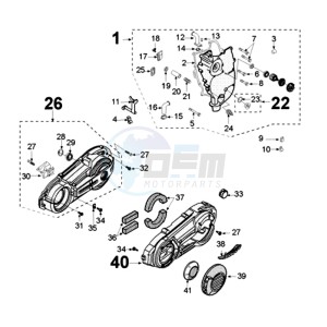 SAT400 SC drawing CRANKCASE COVER WITH ROUND EDGE