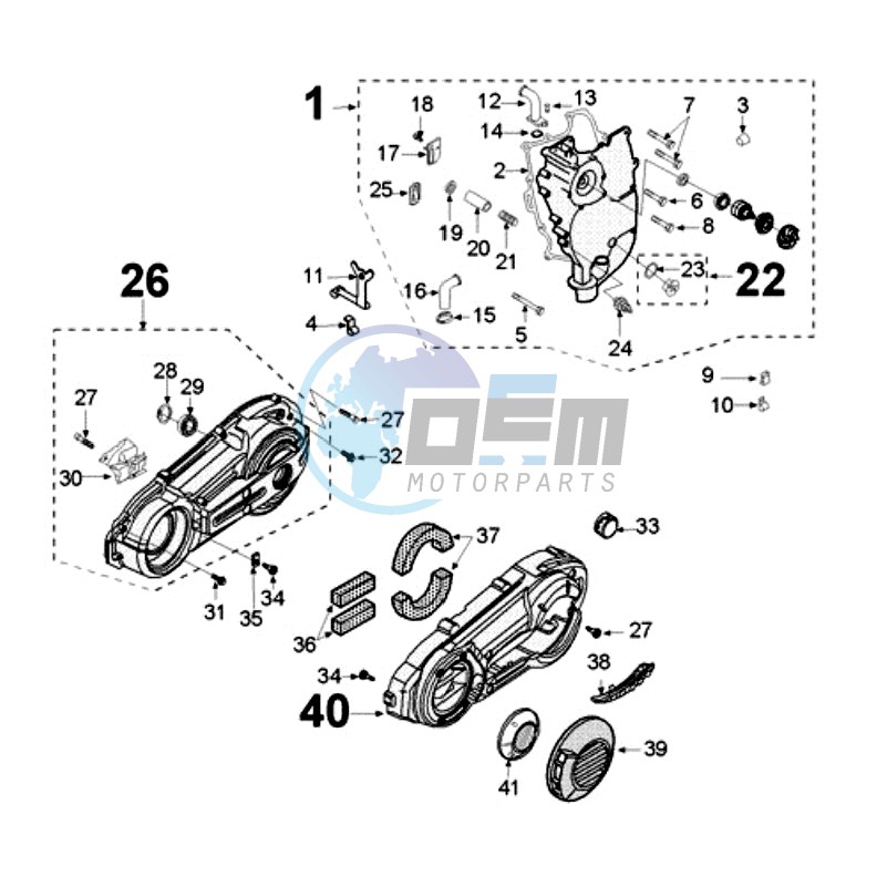 CRANKCASE COVER WITH ROUND EDGE