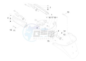 X Evo 125 Euro 3 (UK) drawing Rear headlamps - Turn signal lamps