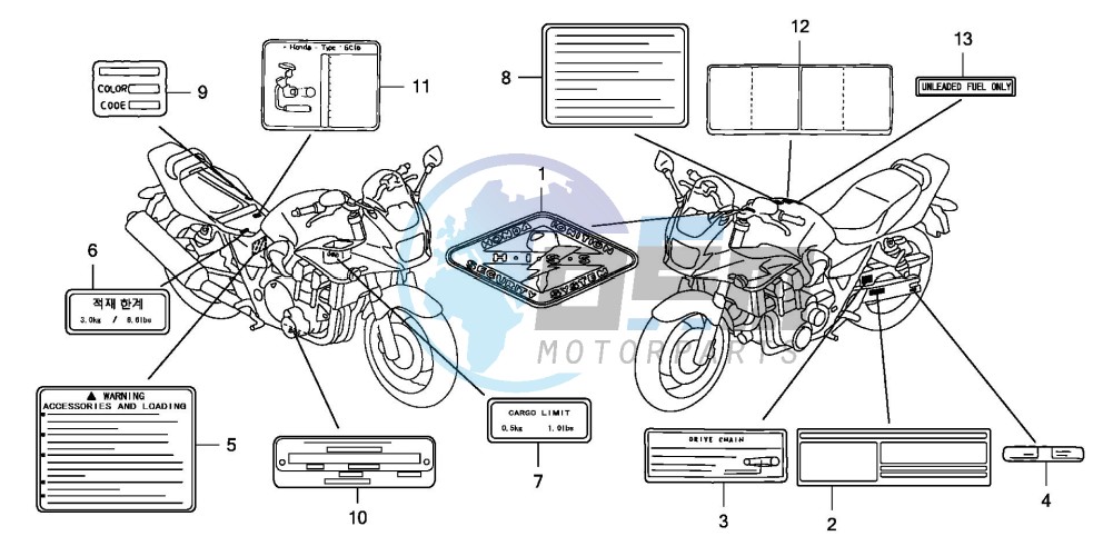 CAUTION LABEL (CB1300S/SA)