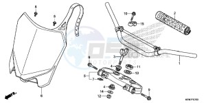 CRF250RG CRF250R ED drawing HANDLE PIPE/TOP BRIDGE