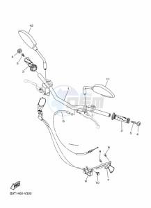 MT-03 MTN320-A (B6W6) drawing STEERING HANDLE & CABLE