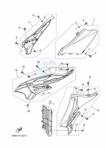 YZ85LW YZ80 (B0GL) drawing SIDE COVER