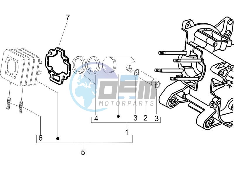 Cylinder - Piston - Wrist pin unit