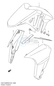 GSX1300B B-KING drawing FRONT FENDER (WITHOUT ABS,MODEL K8/K9)