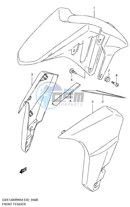 FRONT FENDER (WITHOUT ABS,MODEL K8/K9)