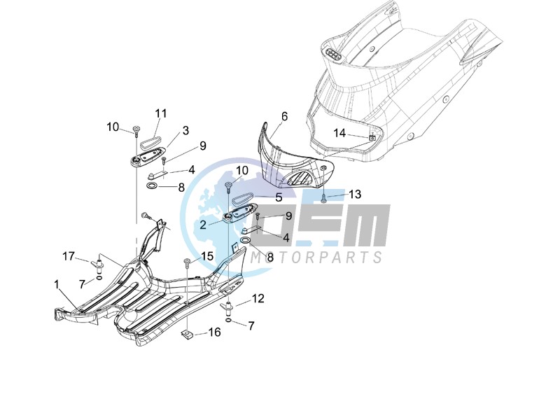 Central cover - Footrests