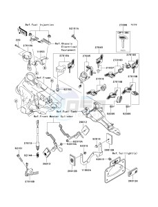 VN 1600 D [VULCAN 1600 NOMAD] (D6F-D8FA) D8F drawing IGNITION SWITCH_LOCKS_REFLECTORS