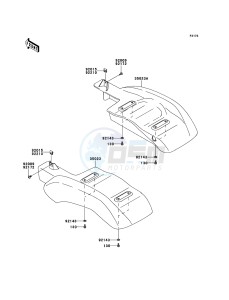 MULE_610_4X4 KAF400AEF EU drawing Rear Fender(s)