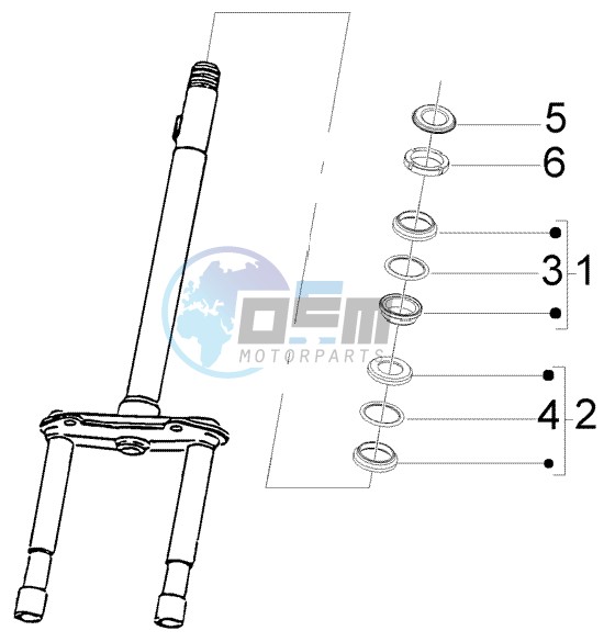 Steering bearing ball tracks