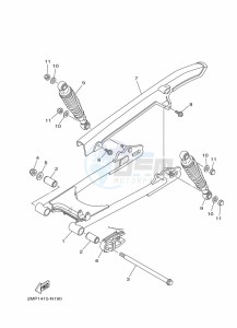 YBR125E (BN9J) drawing REAR ARM & SUSPENSION