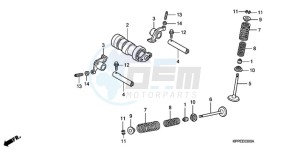 CBR125RWA France - (F / BLA CMF) drawing CAMSHAFT/VALVE