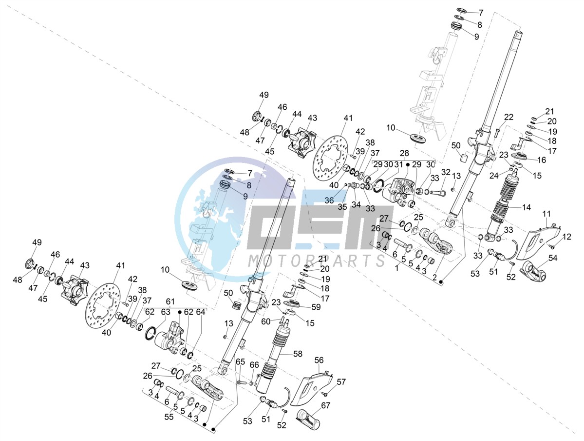 Fork/steering tube - Steering bearing unit