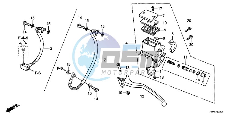 RR. BRAKE MASTER CYLINDER