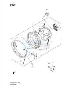 VL800 drawing HEADLAMP ASSY (VL800CL1 E24)