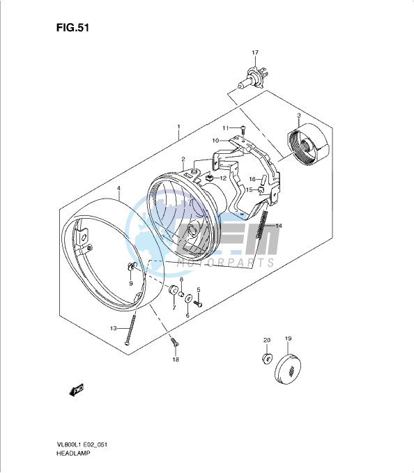 HEADLAMP ASSY (VL800CL1 E24)