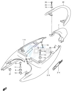 SV650S (E2) drawing SEAT TAIL COVER (MODEL X)