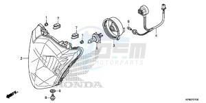 GLR1251WHF CB125F UK - (E) drawing HEADLIGHT